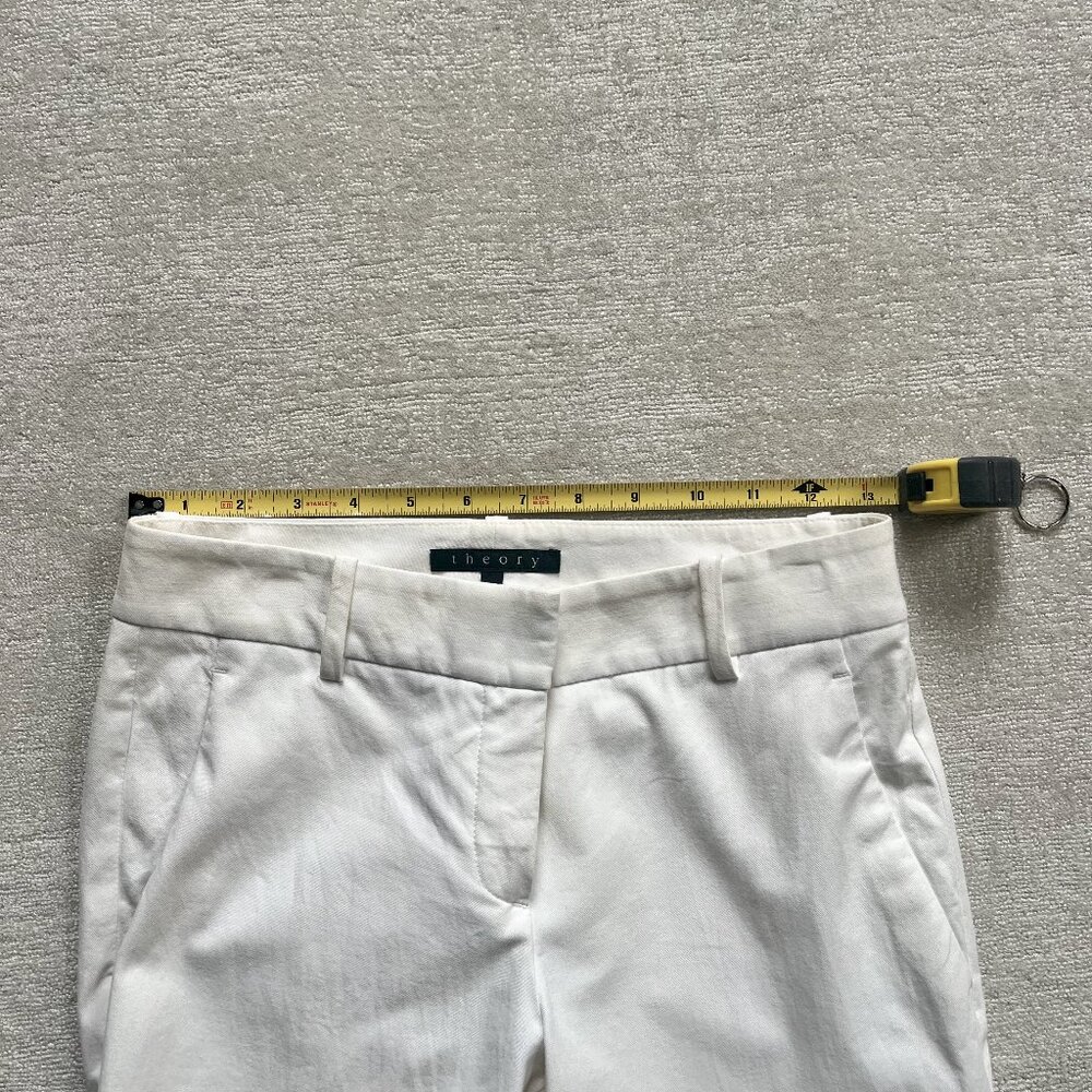 Theory Cotton/Casual White Cropped Pants Size 0 - Picture 6 of 8